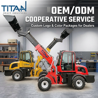 Livraison Gratuite TITAN 1.6 tonne Mini Chargeuse Agricole sur Roues Diesel Haute Efficacité Chargeuse Frontale Télescopique 55KW EPA4 Euro5 Pompe à Roulement