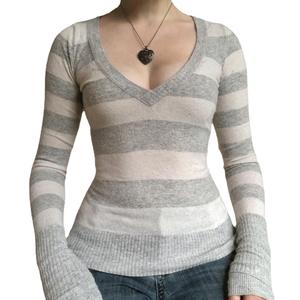 Maglione da <span class=keywords><strong>Donna</strong></span> Autunnale Casual con Bordi a Contrasto, Scollo a V, Vestibilità Slim in Cashmere e Lana, Top Lavorato a Maglia che Valorizza la Figura con Scollatura Bassa, Attraente - Product Image 5