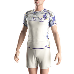 Sports Jiujitsu American <strong>Compression</strong> Tights and <strong>Shirts</strong> for Men Bjj Gi Uniform Mens Short Sleeve <strong>White</strong> Polyester Rash Guard - Product Image 5