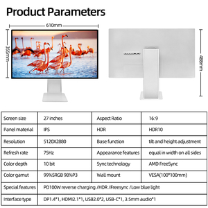 Kuycon G27X-se <span class=keywords><strong>5k</strong></span> 60hz Moniteur incurvé <span class=keywords><strong>27</strong></span> pouces Led Panneau d'affichage LCD Moniteurs G27P - Product Image 3