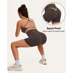 Conjuntos deportivos para mujer, sujetador deportivo con espalda descubierta y tiras, pantalones cortos tipo biker, conjuntos de gimnasio de 2 piezas, spandex, poliéster - Product Image 5
