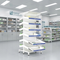 Étagère à médicaments réglable sur mesure à six niveaux double face avec rails de guidage doubles et acier de haute qualité pour usage hospitalier
