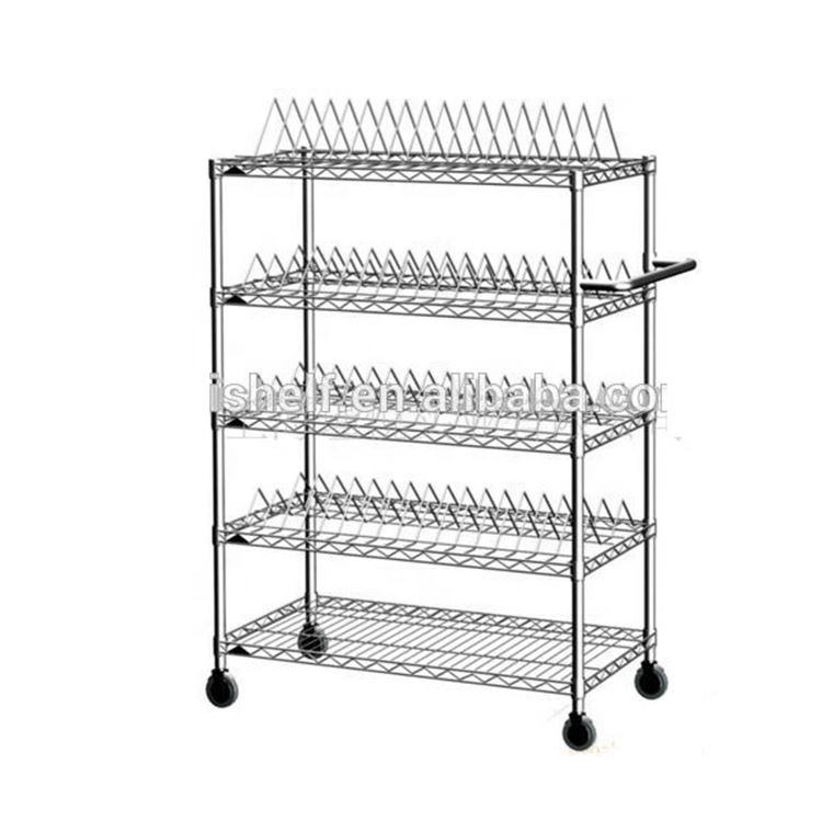 Commercial Kitchen Plate Rack Metal Dish Drying Rack Stainless