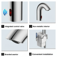 Robinet de lavabo intelligent ARROW à capteur unique, à poignée unique, en laiton, design moderne, finition chromée