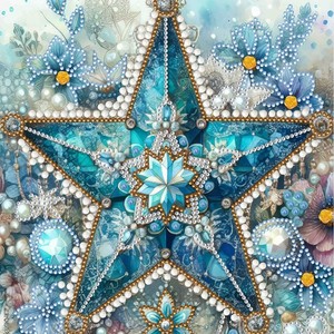 Kit de Peinture Diamant DIY Motif Fleur Bleue <span class=keywords><strong>Danseuse</strong></span> Style Américain Forme Spéciale Rectangulaire Décoration Murale en Cristal pour la Maison - Product Image 6