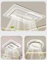 Ventilateur de plafond pour salon et chambre à coucher, moteur DC, télécommande, LED moderne, 6 vitesses, montage encastré sans pales