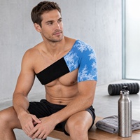 Compresse de gel réutilisable pour épaule, vente en gros, enveloppement de compression réglable pour thérapie par le froid, pour la récupération sportive