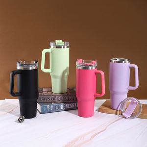Gobelet isotherme de voyage pour voiture H1.0 avec poignée, 40 oz, couvercle, paille, antidérapant, OEM ODM, logo personnalisé - Product Image 5
