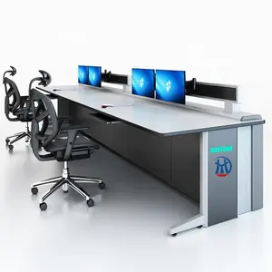 优质安全指挥中心电脑控制台办公桌不锈钢框架操作平台办公家具桌