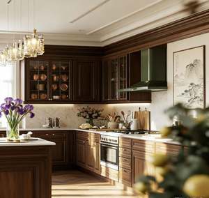 Ensemble d'armoires de cuisine personnalisées BALOM avec poubelle extractible, évier intégré et séparateurs de tiroirs pour une organisation de cuisine bien rangée - Product Image 5