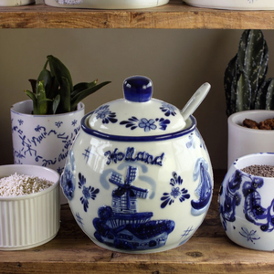 Pot à sucre en céramique de Offres Spéciales de <span class=keywords><strong>Delft</strong></span> bleu et blanc pour le stockage des aliments et le cuiseur à bonbons - Product Image 3