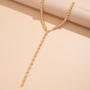 Collier long à pampilles perlées pour femme, chaîne de poitrine tendance avec perles, accessoires ras-du-cou, bijoux de mode 2025 - Product Image 3