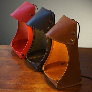 Cubierta de lámpara de escritorio de mesa desmontable Valet Jewelry Key Tray Key Coin Change Case Cesta de almacenamiento de cuero - Product Image 1