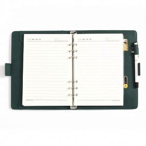 Custom Travelers Leather A5 Loose-Leaf Magnetic <b>Notebook</b> Digital Charger Power Bank Diary Planner - Product Image 5