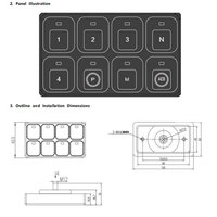Panel de Botones CANbus Personalizable con Símbolos, 8 Teclas, Almohadilla de Silicona Automotriz, CAN 2.0B, 9-36V DC, Equipo Eléctrico DL-KB08Q