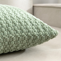 Housse de coussin carrée en velours côtelé à texture 3D bulle, décorative pour canapé, salon, décoration intérieure