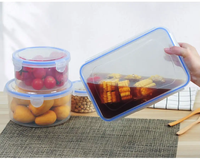 Vente en gros Rond pour animaux de compagnie clair personnalisé logo Cuisine pp Plastique Salade Bols à déjeuner Conteneur avec couvercle pour servir la nourriture des écoliers
