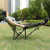 Chaise pliante d'extérieur portable en bois massif isolée, avec fonction chaise lune de camping haute performance - Chaise de camping et de pêche