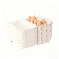 Boîte à œufs de luxe en bagasse de canne à sucre, 15 emplacements, avec logo personnalisé imprimé et design graphique, pour ferme