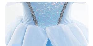 Robes bouffantes imprimées pour filles MS Clothes, costume de cosplay d'anime pour Halloween et carnaval, robe de princesse bleu clair pour enfants - Product Image 6