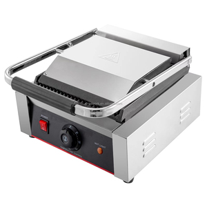 <strong>Commercial</strong> Sandwich <strong>Panini</strong> <strong>Press</strong> <strong>Grill</strong> 1800W Single Grooved Plate Sandwich Bread Toaster <strong>Press</strong> Maker Electric Bread <strong>Grill</strong>