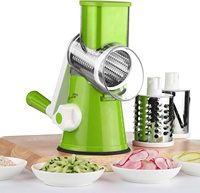 Mandoline Multifonction Manuelle Coupe-Légumes Râpe Éminceur avec 3 Lames Intérieures Réglables