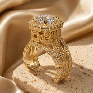 Set di Anelli di Lusso a Corona Rotonda per Donne, Gioielli Eleganti e Scintillanti per le Dita - Product Image 4