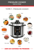 Cuisinière à pression automatique efficace Odm 900W 6L avec écran LED tactile, en acier inoxydable, avec préréglage de la minuterie