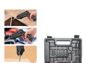 Tournevis électrique portable double, sans fil, avec poignée de positionnement, kit de tournevis électrique compact avec lumière, outil à main - Product Image 6