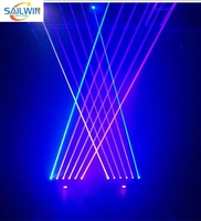 Lumière laser de bar disco à tête mobile RGB pleine couleur 6X500mW avec DMX512 pour événements, fêtes, scène, DJ