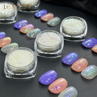 Usine prix de gros arc-en-ciel ongles paillettes poudre scintillante mélangée pour Nai Art