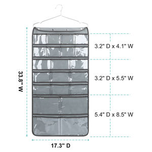 Organisateur suspendu double face à 42 poches pour bijoux, maquillage, rangement de placard, pour nœuds, chaussettes, sous-vêtements - Product Image 6