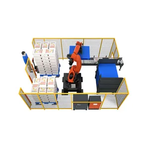 50kg Palletizer Packaging Line Pack Stacking Automatic Palletizer Rice Cement Wood Pellets Robot