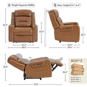 360 °   Fauteuils à bascule surdimensionnés pivotants, <span class=keywords><strong>fauteuil</strong></span> inclinable avec fonction massage et chauffage, canapé pour salon - Product Image 2