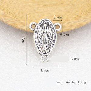 Conector de 3 orificios para la Medalla Milagrosa, para la elaboración de rosarios, dije central de la Virgen María católica, accesorio para joyería religiosa DIY - Product Image 2
