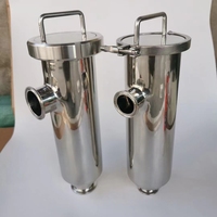 Filtre de pipeline sanitaire personnalisé en acier inoxydable, droit ou coudé, duplex, pour l'industrie du jus, du lait, du vin et des liquides