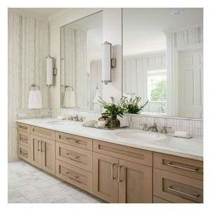 Meuble-lavabo de salle de bain moderne, meuble-lavabo mural fantaisie avec miroir LED - Product Image 5