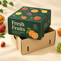 Boîte à fruits ondulée à 3 couches haute résistance avec doublure en éponge antichoc pour la livraison de myrtilles, fraises et cerises