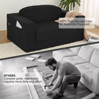 Sofá Cama Extensible de Tela, Estilo Contemporáneo para Sala de Estar, Sofá Reversible Inflable para Hotel o Apartamento
