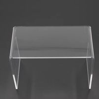 Support de présentation en acrylique transparent en forme de U, étagère de présentation en acrylique pour chaussures, sacs à main, présentation de marchandises au détail