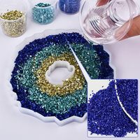 TIMESRUI Paillettes de verre éclaté scintillantes, verre fin brisé, flocons métalliques épais pour la coulée de résine, pendentifs DIY, porte-clés