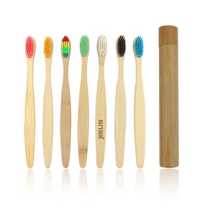 Cepillo Dental de madera para adultos, respetuoso con el medio ambiente, cuidado bucal, de bambú, venta al por mayor