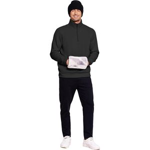 Sweat-shirt à col montant zippé pour homme FOXA, en molleton de coton, manches longues, décontracté, chaud, pour l'automne et l'hiver - Product Image 6