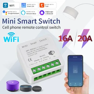 Interruttore Intelligente WiFi Tuya 16A 20A, Controllo Bidirezionale, Mini Interruttore Universale in Plastica, Compatibile con Smart Life, Alexa, Google Home, Alice - Product Image 1