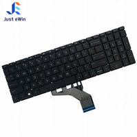 Clavier d'ordinateur portable sans cadre, rétroéclairé par LED, en plastique, noir et gris, pour Pavilion 15-CX 15-DA 15-CW, nouveau