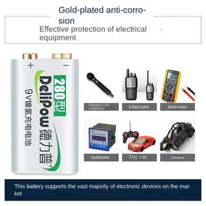 Delip <span class=keywords><strong>9V</strong></span>充電式<span class=keywords><strong>Nimh</strong></span>バッテリーパック2500mah容量マルチメーター/ボルトメーター<span class=keywords><strong>9V</strong></span>スクエア6F22おもちゃ用 - Product Image 3