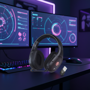 <span class=keywords><strong>Casque</strong></span> d'écoute sans fil <span class=keywords><strong>avec</strong></span> micro Logo personnalisé <span class=keywords><strong>Casque</strong></span> d'écoute de jeu 2.4G <span class=keywords><strong>Bluetooth</strong></span> RGB pour Play <span class=keywords><strong>Station</strong></span> - Product Image 1