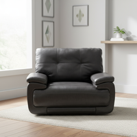 Sofá Reclinable Zero Wall 3+2+1 de Cuero Genuino para Sala de Estar