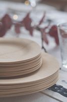 Vent de gros Assiettes jetables en bambou Carré de pâte de bois Plat en bambou biodégradable pour la fête et les restaurants