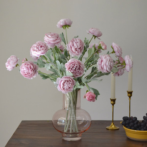 <span class=keywords><strong>Fleurs</strong></span> artificielles en gros 3 tête floqué <span class=keywords><strong>fleurs</strong></span> rosée lys thé fleur Lu Lian Yang pivoine pivoine nordique simple tempérament - Product Image 1